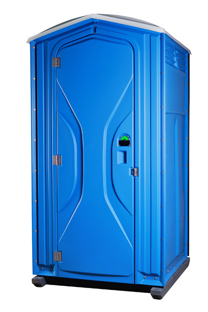 Пластиковая туалетная кабина Евростандарт голубого цвета